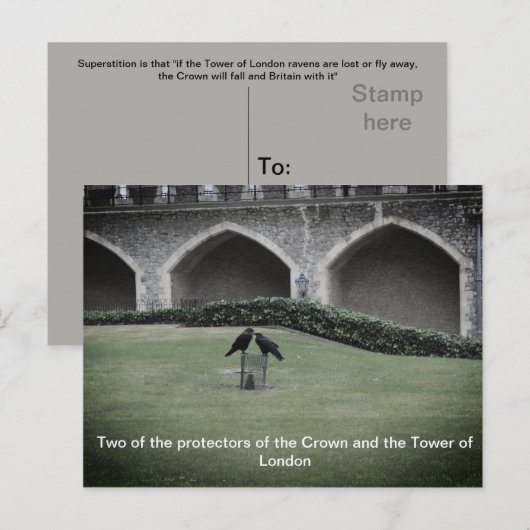 Tower van London Ravens Briefkaart (Voorkant / Achterkant)