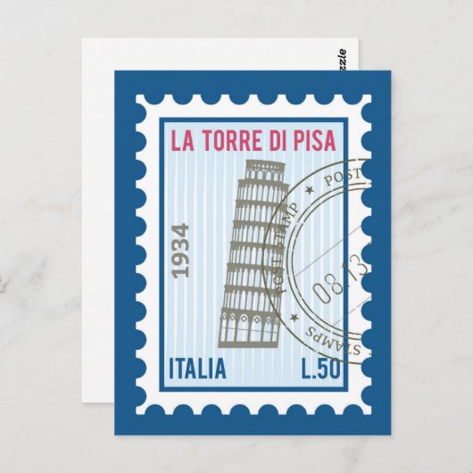 Tower van Pisa Briefkaart (Voorkant / Achterkant)
