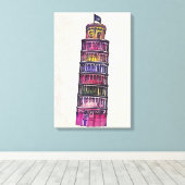 Tower van Pisa Canvas Afdruk (Insitu (Houten vloer))