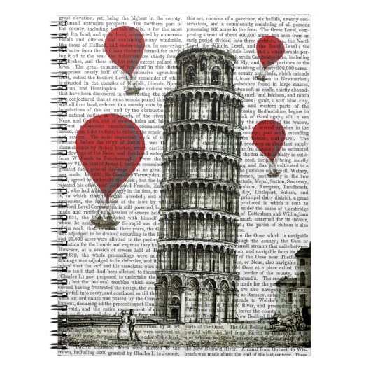 Tower van Pisa en Red Hot Air-ballonnen Notitieboek (Voorkant)