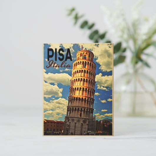 Tower van Pisa ltaly Briefkaart (Staand voorkant)