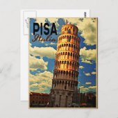 Tower van Pisa ltaly Briefkaart (Voorkant / Achterkant)