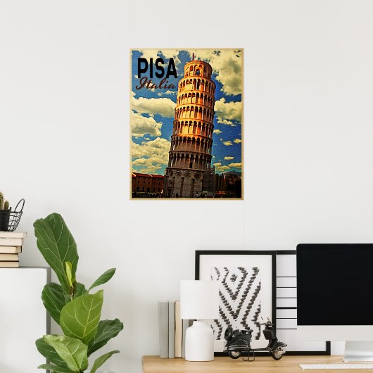 Tower van Pisa ltaly Poster (Thuiskantoor)