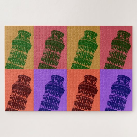 Tower van Pisa Pop Art Travel Legpuzzel (Horizontaal)