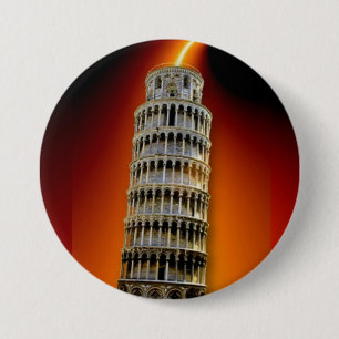 Tower van Pisa Ronde Button 7,6 Cm