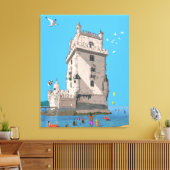 Tower van St. Vincent, Portugal Illustratie Canvas Afdruk (Insitu (Woonkamer))