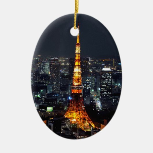 Tower van Tokio bij nacht : Keramisch Ornament (Voorkant)