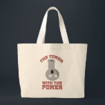 Tower With Power Fun Gaming Design Grote Tote Bag<br><div class="desc">A fun it’s the tower with the power dice get ready to roll the bones dice chucking fun gamer motto epic dice rolling boardgamer tabletop piece d-6 high roller funny boardgame humor first player hanging out with friends strategy or party game night design unique fun deluxe carry all canvas tote...</div>