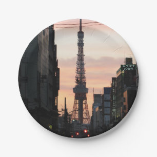 Tower - zondzonnettoren van Tokio 東 ワ ー 日 京 タ の Papieren Bordje