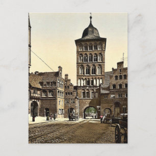 Towerboog, Lubeck, Duitsland, zeldzame Photochrom Briefkaart