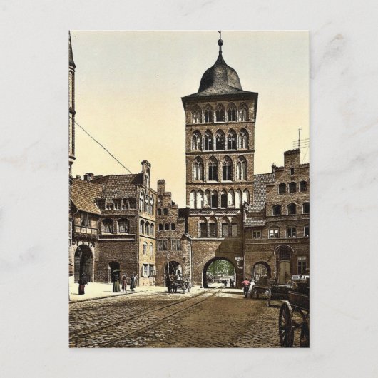 Towerboog, Lubeck, Duitsland, zeldzame Photochrom Briefkaart (Voorkant)
