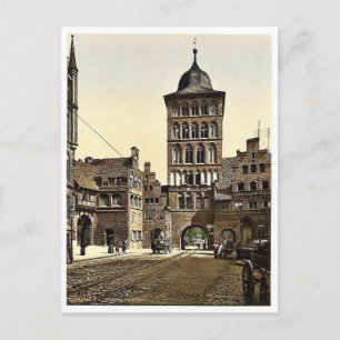 Towerboog, Lubeck, Duitsland, zeldzame Photochrom Briefkaart