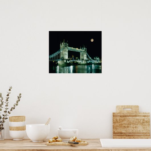 Towerbrug bij Night, Londen, Engeland Poster (Keuken)