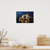 Towerbrug bij Night, Londen, Engeland Poster (Keuken)