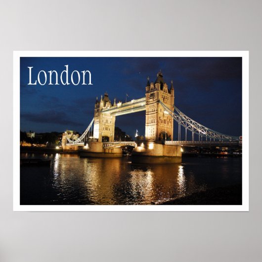 Towerbrug bij Night, Londen, Engeland Poster (Voorkant)