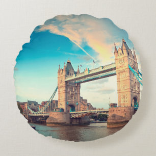 Towerbrug bij zonsondergang, Londen, londen, brid Rond Kussen