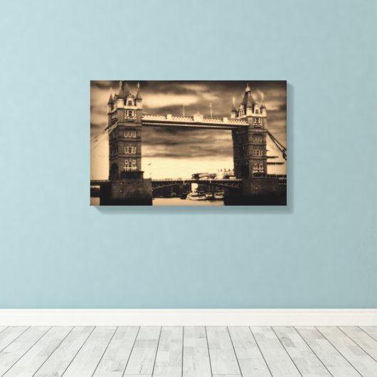 Towerbrug Canvas afdrukken (Insitu (Houten vloer))