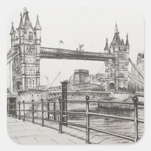 Towerbrug Londen 2006 Vierkante Sticker (Voorkant)