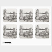 Towerbrug Londen 2006 Vierkante Sticker (Vel)