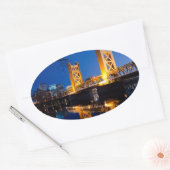 Towerbrug - Sacramento, CA Ovale Sticker (Envelop)