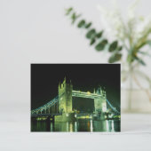 Towerbrug verlicht 's avonds, Londen, E Briefkaart (Staand voorkant)