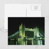 Towerbrug verlicht 's avonds, Londen, E Briefkaart (Voorkant / Achterkant)