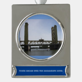Towerbrug Verzilverd Banner Ornament