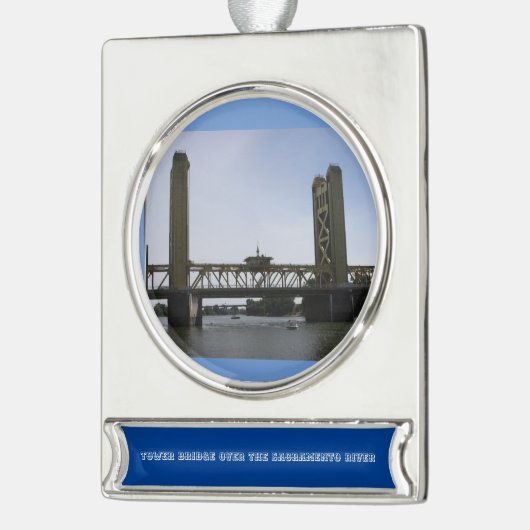 Towerbrug Verzilverd Banner Ornament (Links)