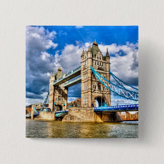Towerbrug Vierkante Button 5,1 Cm (Voorkant)