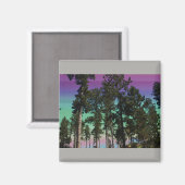 Towering Bomen Magnet (Grijze achtergrond) (Voorkant / Achterkant)