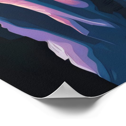 Towering Mountain Silhouette Tiger Sunset Poster (Hoek)