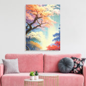 Towering Titan: Een majestueuze boom in het bos Canvas Afdruk (Insitu (Woonkamer))