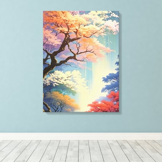 Towering Titan: Een majestueuze boom in het bos Canvas Afdruk (Insitu (Houten vloer))