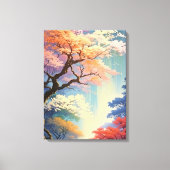 Towering Titan: Een majestueuze boom in het bos Canvas Afdruk (Voorkant)