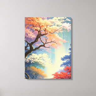 Towering Titan: Een majestueuze boom in het bos Canvas Afdruk