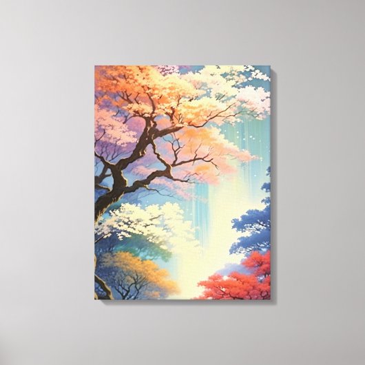 Towering Titan: Een majestueuze boom in het bos Canvas Afdruk (Voorkant)