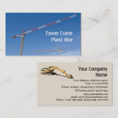 Towerkraan en gele graafmachine visitekaartje (Voorkant / Achterkant)