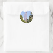 Towers door de bomen ronde sticker (Tas)