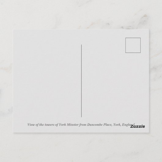 Towers van York Minster, York, Engeland, Briefkaar Briefkaart (Achterkant)