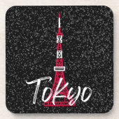 Towerschets van Tokio Minato, Tokio, Japan Bier Onderzetter (Voorkant)