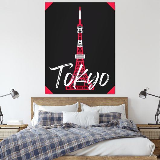 Towerschets van Tokio Minato, Tokio, Japan Canvas Afdruk (Insitu (Slaapkamer))