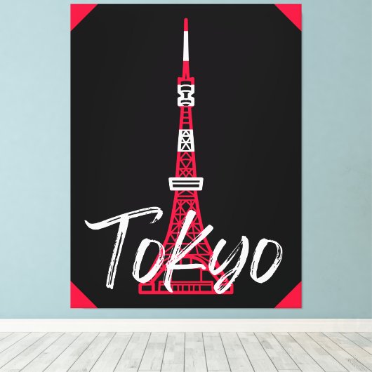 Towerschets van Tokio Minato, Tokio, Japan Canvas Afdruk (Insitu (Houten vloer))