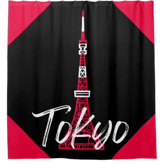 Towerschets van Tokio Minato, Tokio, Japan Douchegordijn (Voorkant)