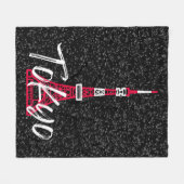 Towerschets van Tokio Minato, Tokio, Japan Fleece Deken (Voorkant (Horizontaal))