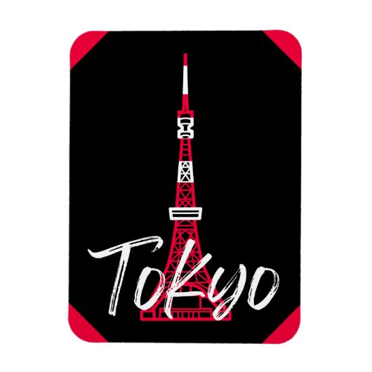 Towerschets van Tokio Minato, Tokio, Japan Magneet (Verticaal)
