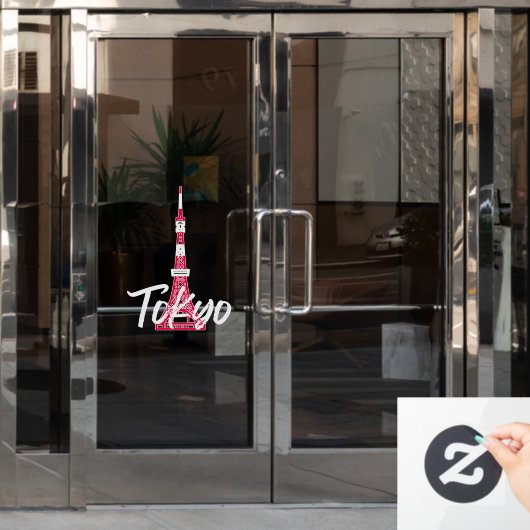 Towerschets van Tokio Minato, Tokio, Japan Raamsticker (Kantoordeur)