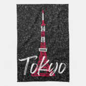 Towerschets van Tokio Minato, Tokio, Japan Theedoek (Verticaal)