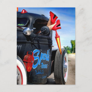 Towing Rat Rod Truck Rockabilly Betty Briefkaart