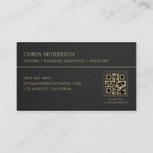 Towing Service Black Gold QR Code Visitekaartje (Achterkant)