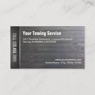 Towing Service Professional Grunge Metal Visitekaartje